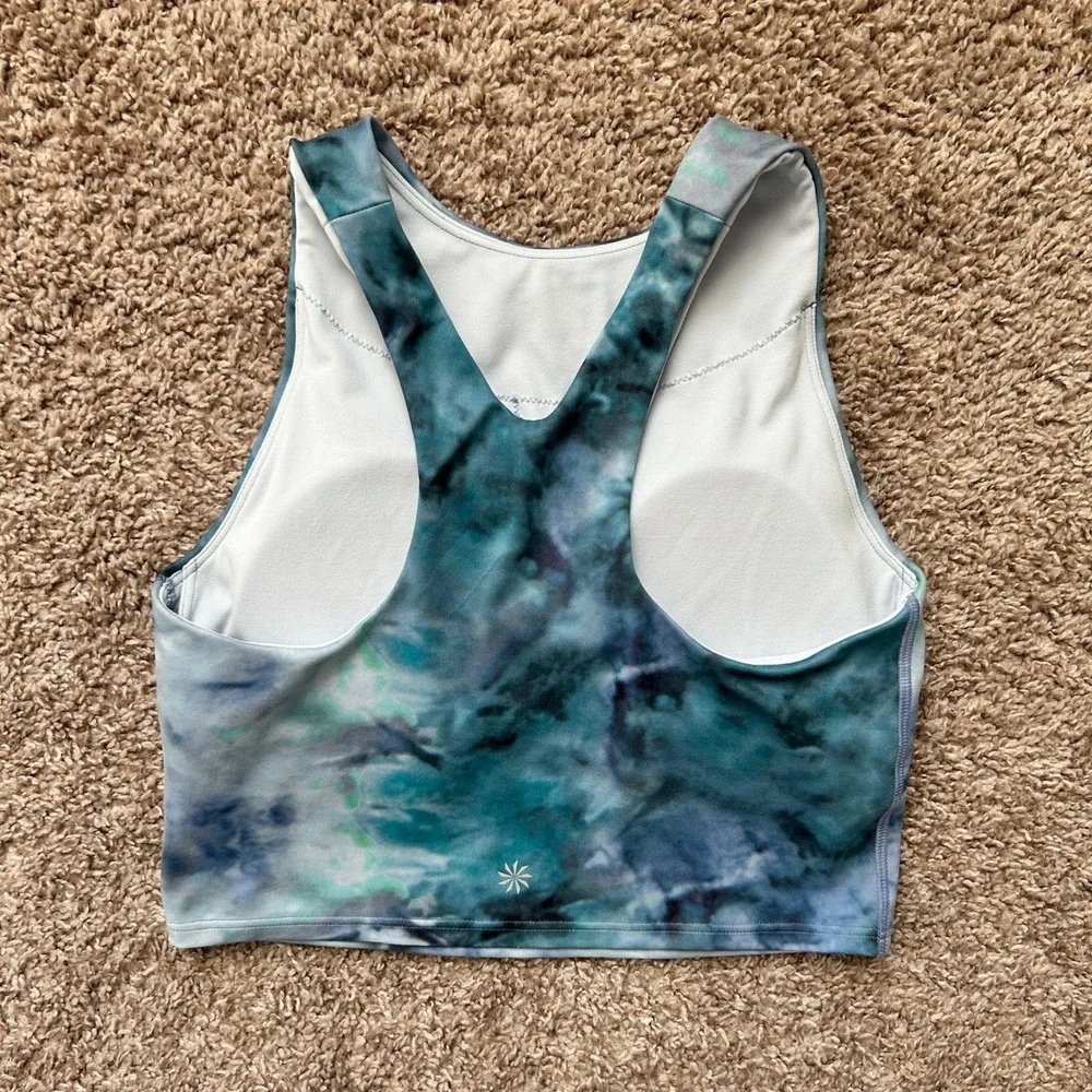 Athleta I Conscious Crop A-C Sports Bra Top I Size XS I‎ Tie Dye Racerback